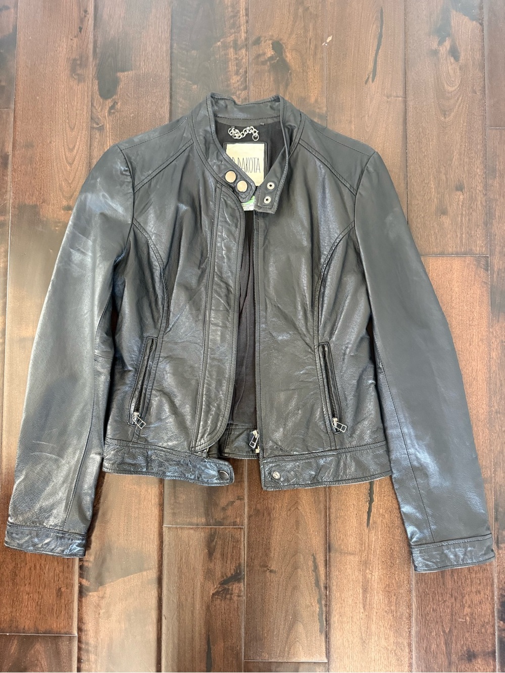 BB Dakota Black Leather Moto Jacket